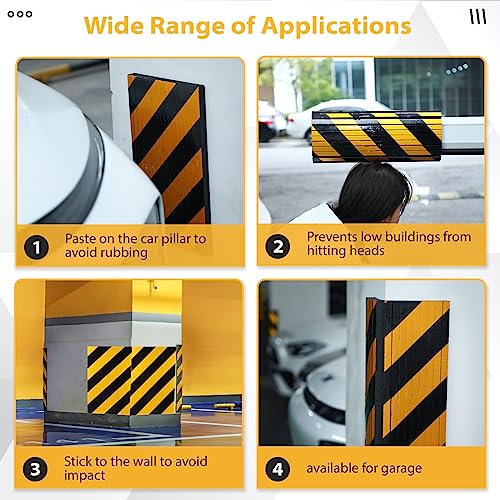 6 Pcs Garage Wall Protector Garage Pole Padding Wall Bumpers Guards Reflective Foam Stoppers for Your Vehicle Parking Corner for Parking Lot