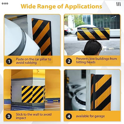 6 Pcs Garage Wall Protector Garage Pole Padding Wall Bumpers Guards Reflective Foam Stoppers for Your Vehicle Parking Corner for Parking Lot
