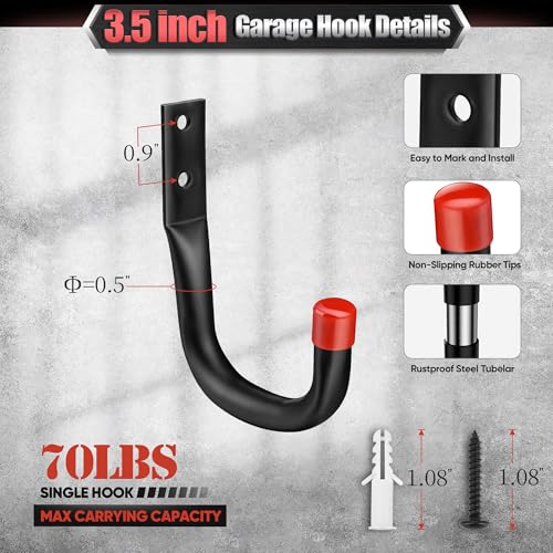 10 Pack Heavy Duty Garage Hooks (10)