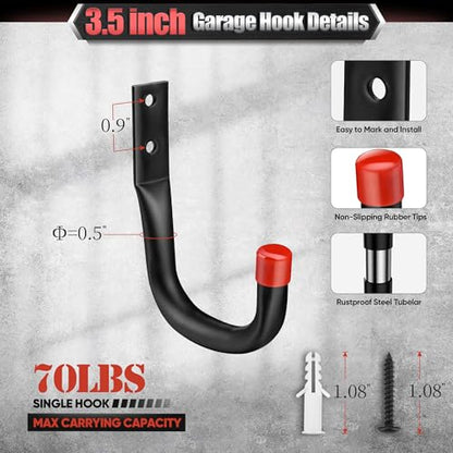 10 Pack Heavy Duty Garage Hooks (10)