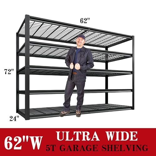 5 Tier Heavy Duty Garage Shelving (5T 62" W x 24" D x 72" H)