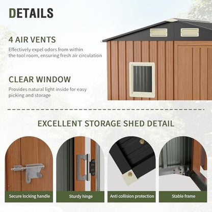 Outdoor Storage Shed 6x4 Ft (6x4 FT/No Base)