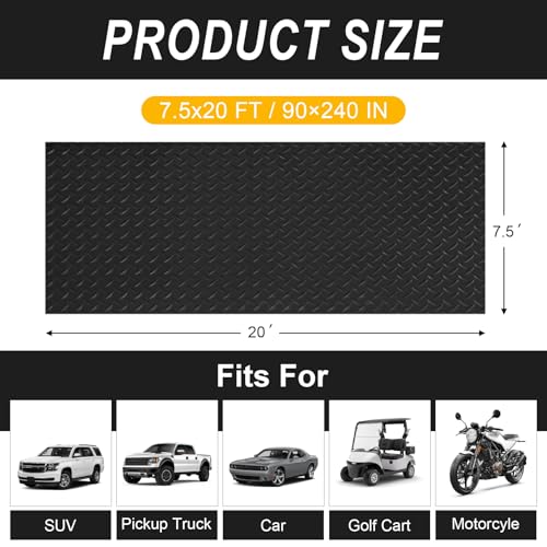 7.5x20 FT Garage Floor Mat (Matte Black / 7.5x20 FT)