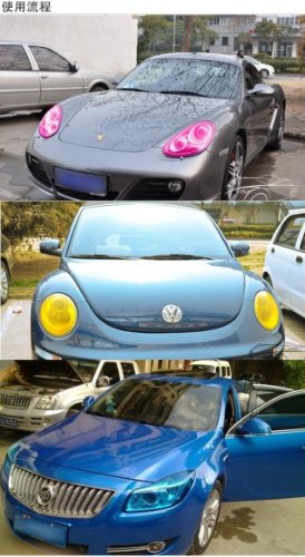 12 by 48 Inches Self Adhesive Headlight (12 X 48 / Light Blue)