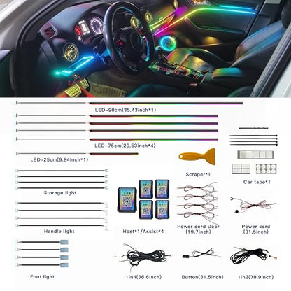 Acrylic Interior Car LED Strip Lights (18in1-90CM)