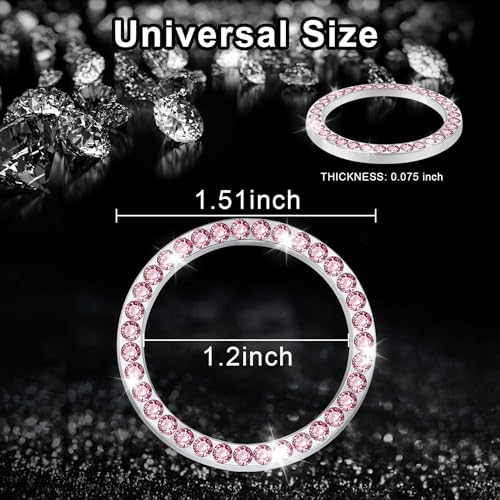 2 PCS Crystal Rhinestone Car Engine Start Stop Decoration (Pink)