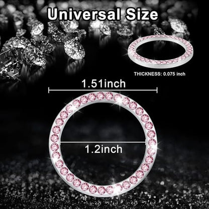 2 PCS Crystal Rhinestone Car Engine Start Stop Decoration (Pink)