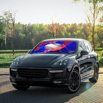 Baseball Car Windshield Sunshade Umbrella Foldable Visor Umbrella (57X31 Inch / Color-BS1)