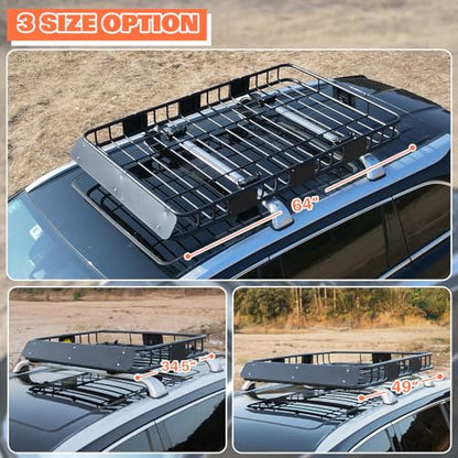 Roof Rack Carrier Basket Universal Rooftop 64" x 39" x 5" Large Size Roof Rack + Waterproof Bag (64" x 39" x 5")