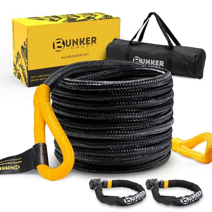 1"×30ft Kinetic Recovery Rope with 2 Soft Shackles Kit (1in×30ft)