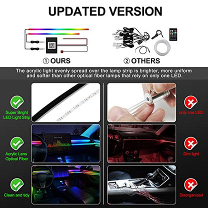Acrylic Interior Car LED Strip Light with Wireless APP (Dreamcolor Kit - 2 in 1)