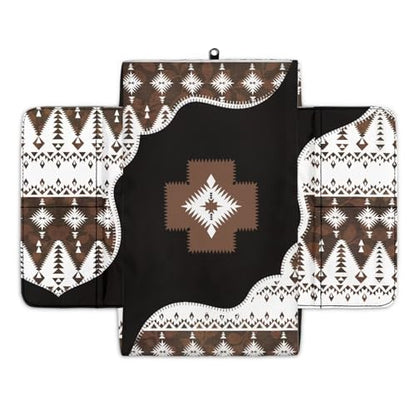 Southwest Aztec Black Brown Car Center Console Cover Comfortable Armrest Storage Box Mat Anti (Southwest Aztec Black Brown)