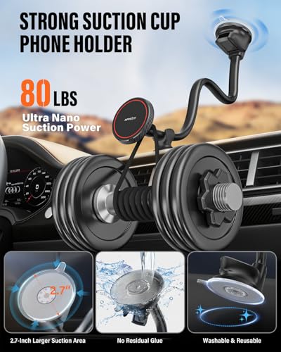 Cell Phone Car Mount for MagSafe (Black)