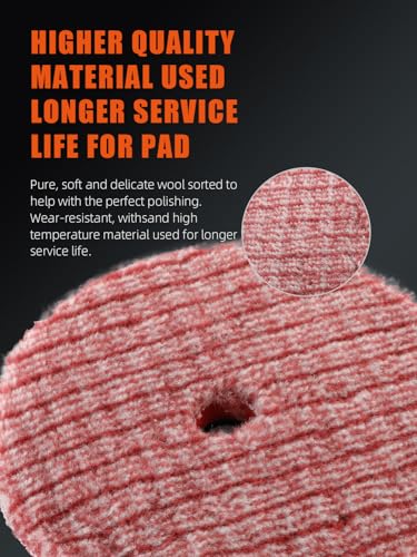 Wool Polishing Pads (2Pcs 6Inch Ultra Coarse Short Hair Wool / 6 Inch (150mm))