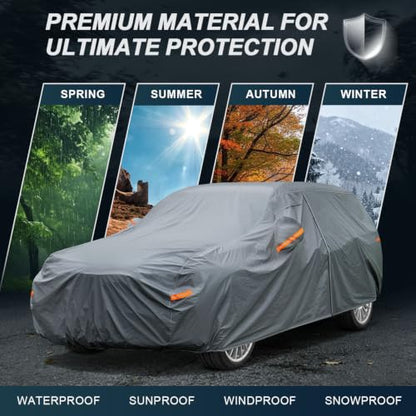 16 Layers Heavy Duty SUV Car Cover Waterproof All Weather (2 SUV Car Cover / 2 Fit SUV Jeep Length 191-200 inch)