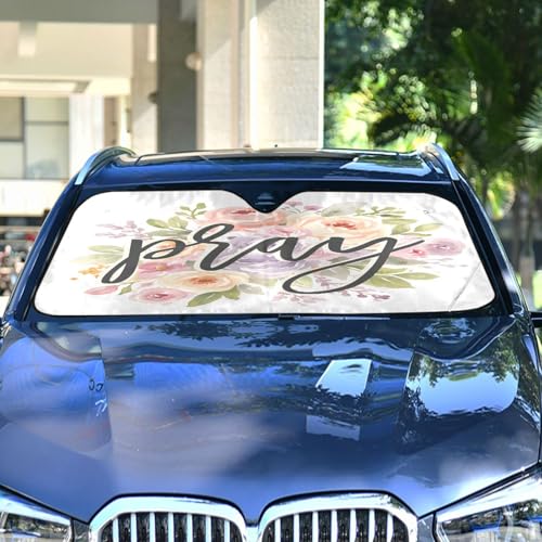 Car Windshield Sun Shade (Medium / Pray)