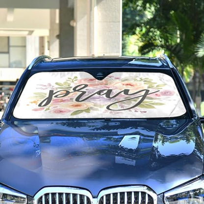 Car Windshield Sun Shade (Medium / Pray)
