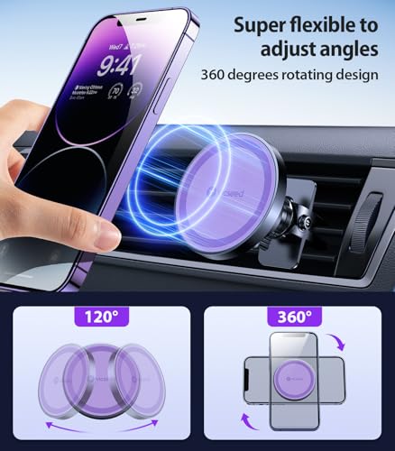 for MagSafe Car Mount [Strongest Magnet Power] Car Phone Holder (Purple)