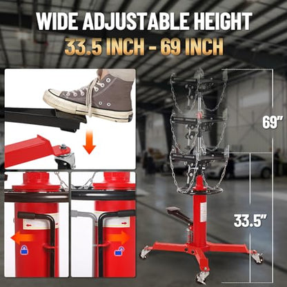 Dual Plunger Hydraulic Transmission Jack 1322lbs Capacity (1322 LBS / Red)