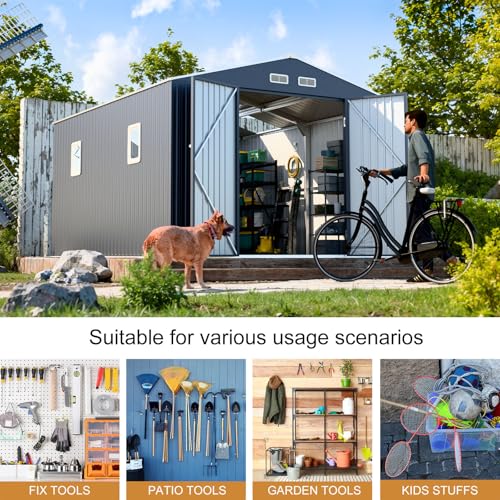 10x10 FT Metal Outdoor Storage Shed (10x10 FT)