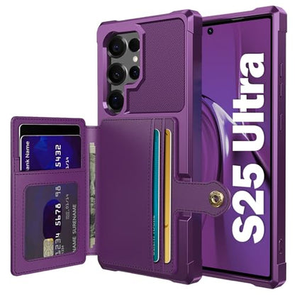 For Samsung Galaxy S25 Ultra Card Holder Case (Purple / Galaxy S25 Ultra)