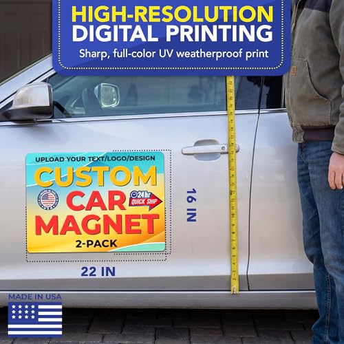 Custom Car Magnet 16x22 Inch 30 Mil 2 Pack (16" x 22" Rectangle)