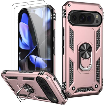 for Google Pixel 9 Pro XL Case with Screen Protector (Rose Gold / Google Pixel 9 Pro XL)