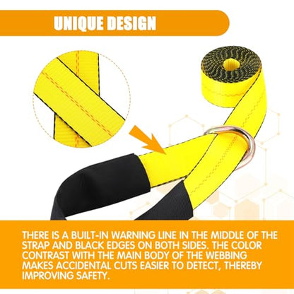 8 Pack 2" x 10ft Lasso Tow Truck Straps with D Ring 11 (2" X 10 ft / Yellow)