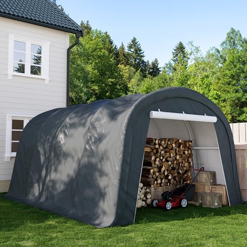 Carport Round Portable Garage (Grey)