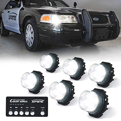 White LED Hideaway Strobe Lights Kit (White / 6 pcs)