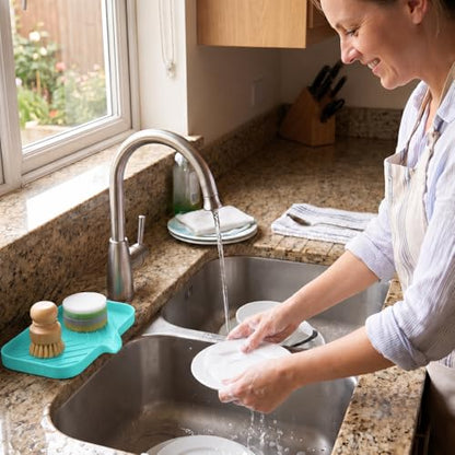 Silicone Soap Dish with Drain Spout (Mint / M(9.6"×5.3"))