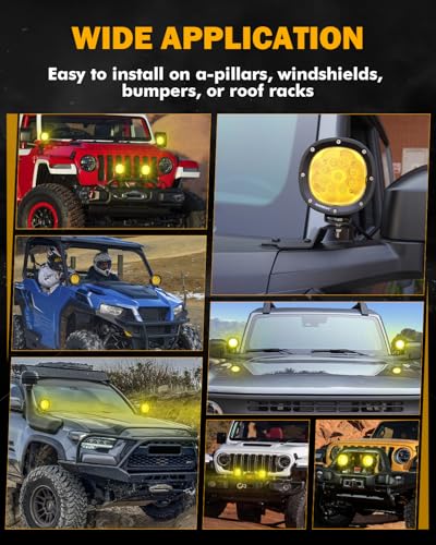 4 Inch 90W LED Amber Driving Pods (P4 Series-Amber Spot Beam)