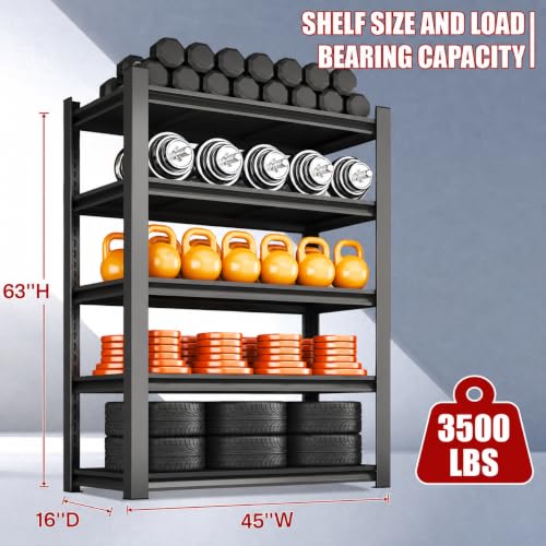 45"W*16"D Garage Shelving Unit (5 Tier 63"H x 45"W x 16"D)