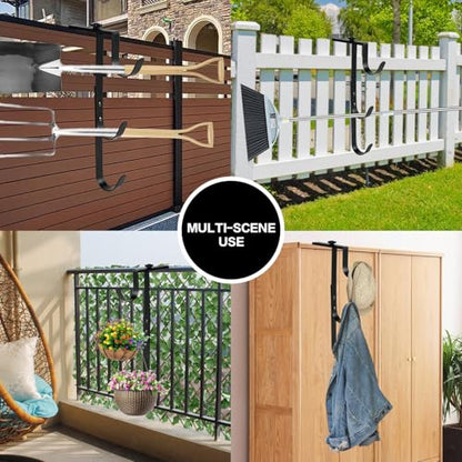 2Pcs Black Pool Pole Hangers Adjustable Pool Fence Hooks for Pool Equipment (2Pcs)