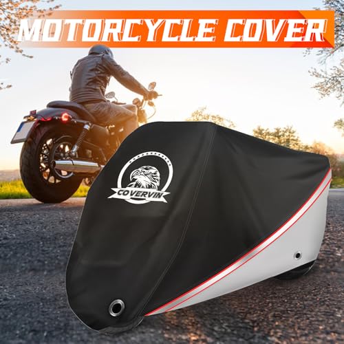 Motorcycle Cover Waterproof for Touring Models (XXL-104 inch / Silver)