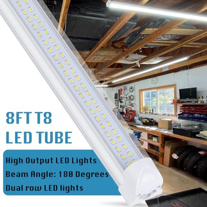 12 Pack Led Shop Lights (12PCS 8FT 2 Row Flat 6000K)