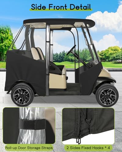 2 Passenger Golf Cart Enclosure for Club Car Precedent Tempo Onward (New for Precedent Tempo Onward 2 Passenger / Black)