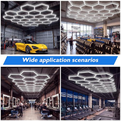 Hexagon Garage Lights 22 Girds (22-Girds / Non-Dimmable)