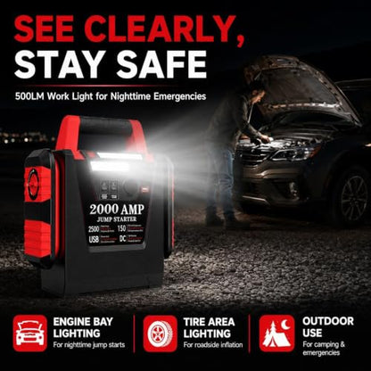 Jump Starter with Air Compressor (BLACK-2000A)