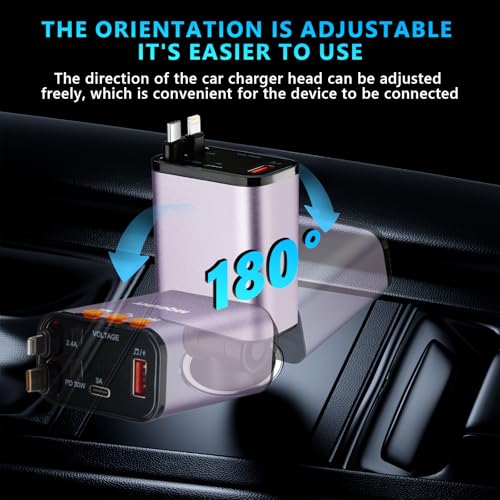 Retractable Car Charger (Purple)