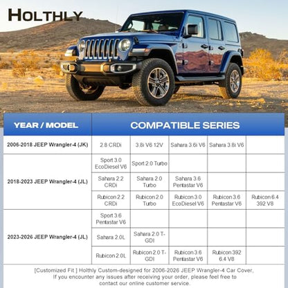 10 Layers Car Cover Custom Fit for Jeep Wrangler 4Door 4dr (Black Gray / Custom Fit for JEEP Wrangler-4)