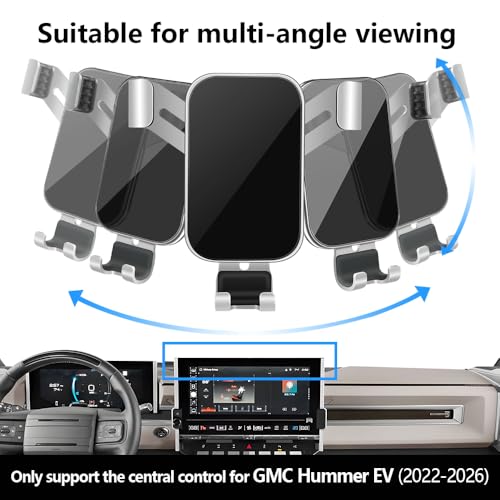Car Phone Holder Center Console Organizer Tray for GMC Hummer EV 2022 2023 2024 2025 2026 Auto Interior Accessories Best Cell Phones Mount Mobile CellPhone Stand Dashboard Screen Storage Accessory
