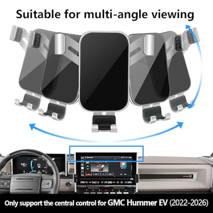 Car Phone Holder Center Console Organizer Tray for GMC Hummer EV 2022 2023 2024 2025 2026 Auto Interior Accessories Best Cell Phones Mount Mobile CellPhone Stand Dashboard Screen Storage Accessory