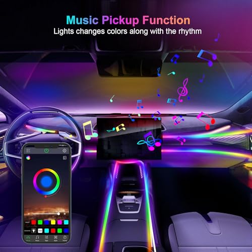 Acrylic 6 in 1 Car LED Lights Interior (6 in 1 (1*43.3in + 4*29.5in + 1*13.7in))