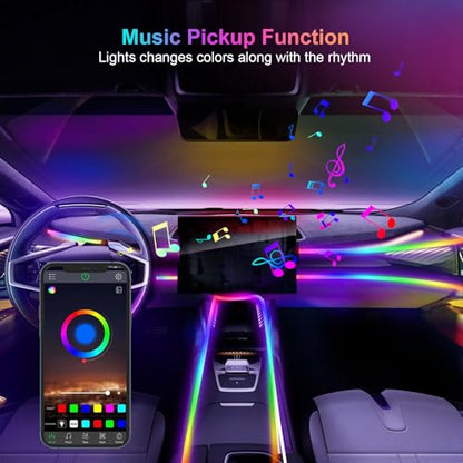 Acrylic 6 in 1 Car LED Lights Interior (6 in 1 (1*43.3in + 4*29.5in + 1*13.7in))