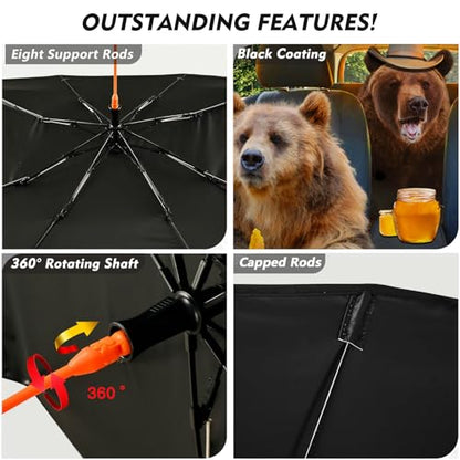 Funny Bear Car Windshield Sun Shade Umbrella Foldable Car Foldable Umbrella Sunshade for Front Window Block UV Rays Car Accessories Auto Windshield Sun Shades Cover (One Size / Funny Bear)