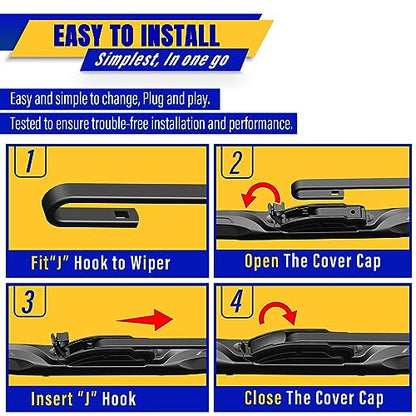 3 Wipers Fits Kia Niro 2017 (26"+16"+12")