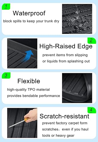 All Weather TPO Cargo Liner Trunk Mat Custom (For 2019-2025 Toyota RAV4 Cargo Mat)