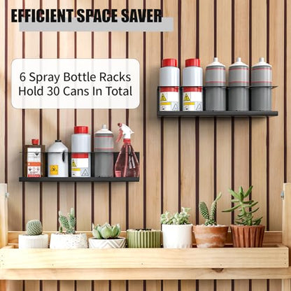 6 Pack Spray Bottle Holder Wall (Black / 6 Pack)