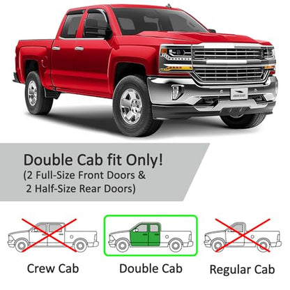 Tape on Extra Durable Rain Guards for Chevrolet (For Silverado 15-19)